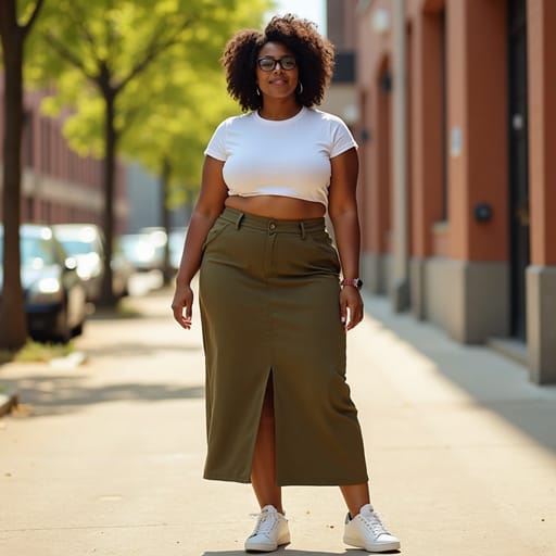 Maxi skirt street look